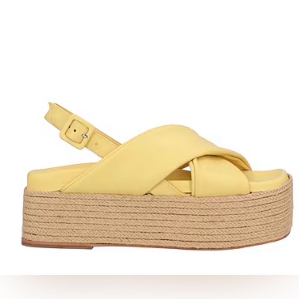 PALOMA BARCELÓ ESPADRILLES Yellow Platform Espadrille Slingback Sandal - Sz 9